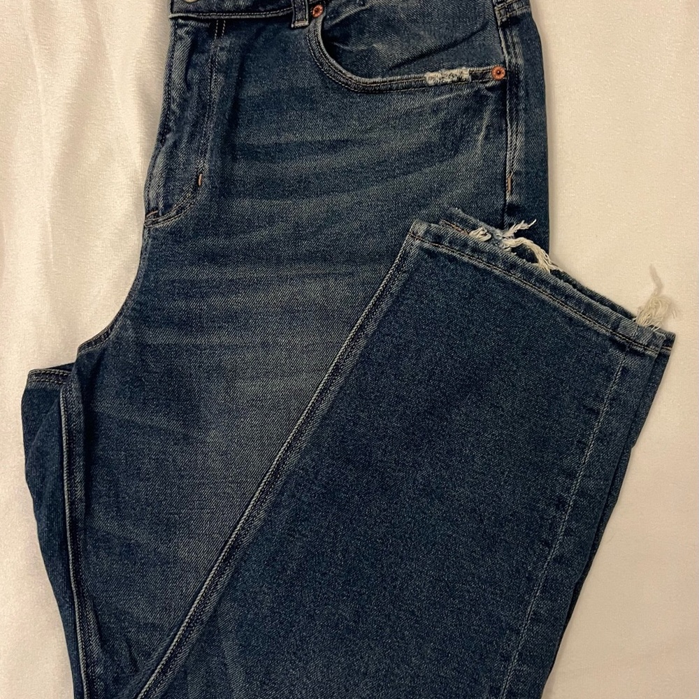 American Eagle Outfitters Blue Stretch Mom Jeans